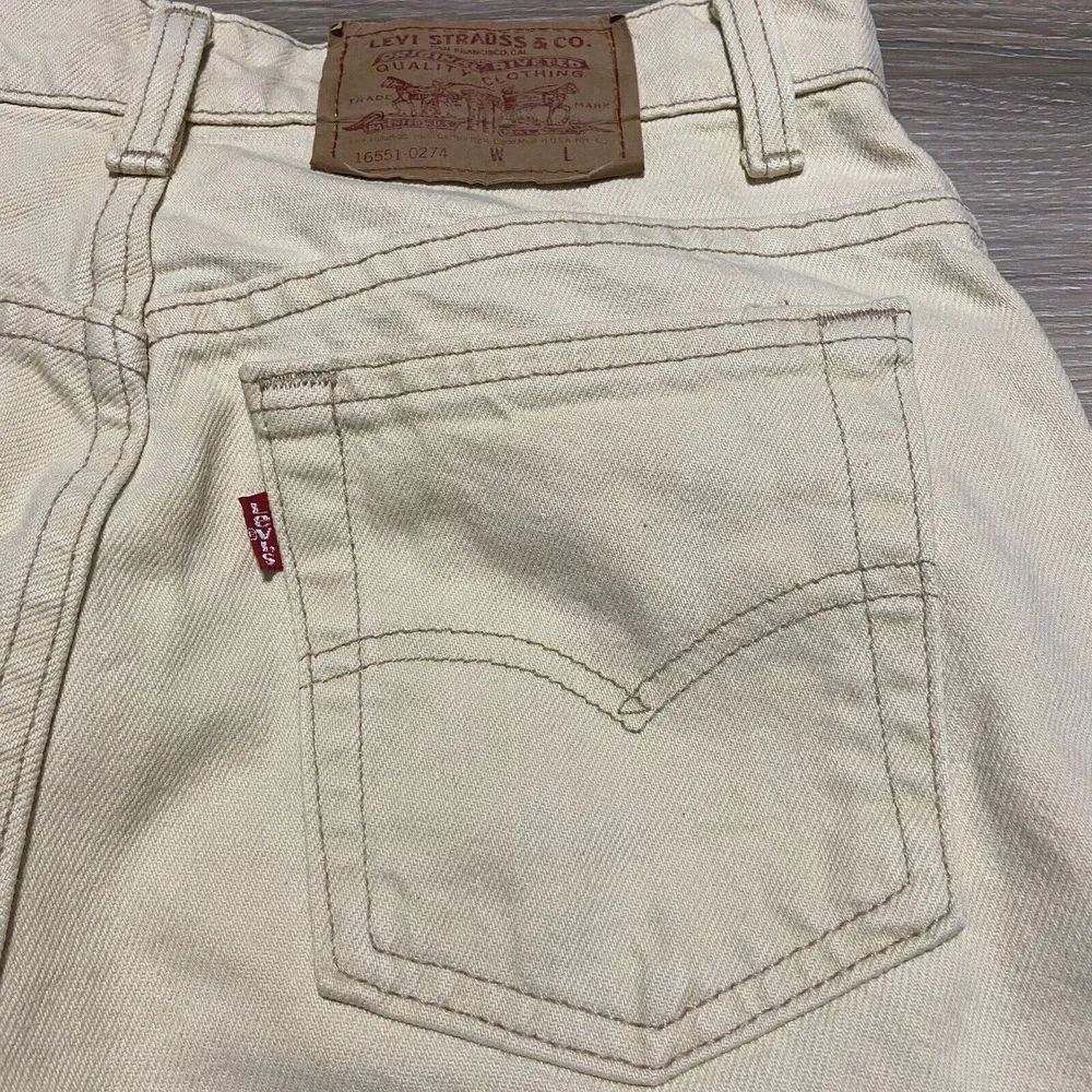 Levi's‎ 550 Made In USA Pastel Light Yellow 90s Jeans Actual 29x30
